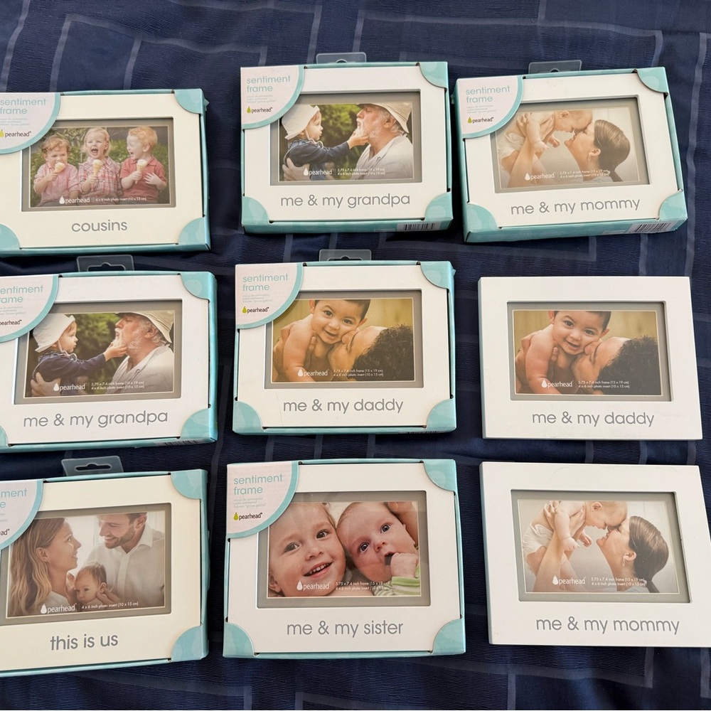 Pearhead White & Teal Sentiment Photo Frame Set